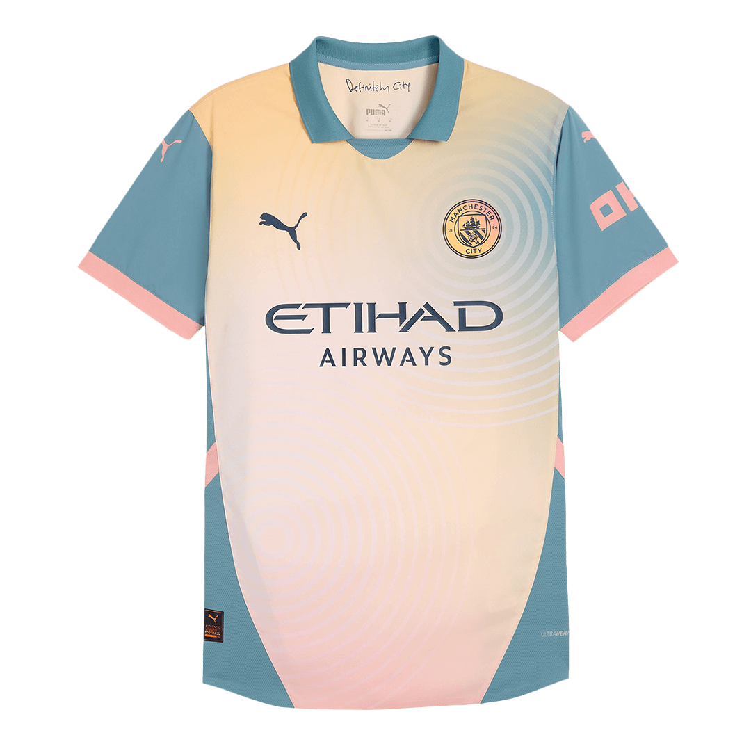 Čtvrtý Fotbalový Dres Manchester City 24/25 Authentic HAALAND #9 - Definitely City