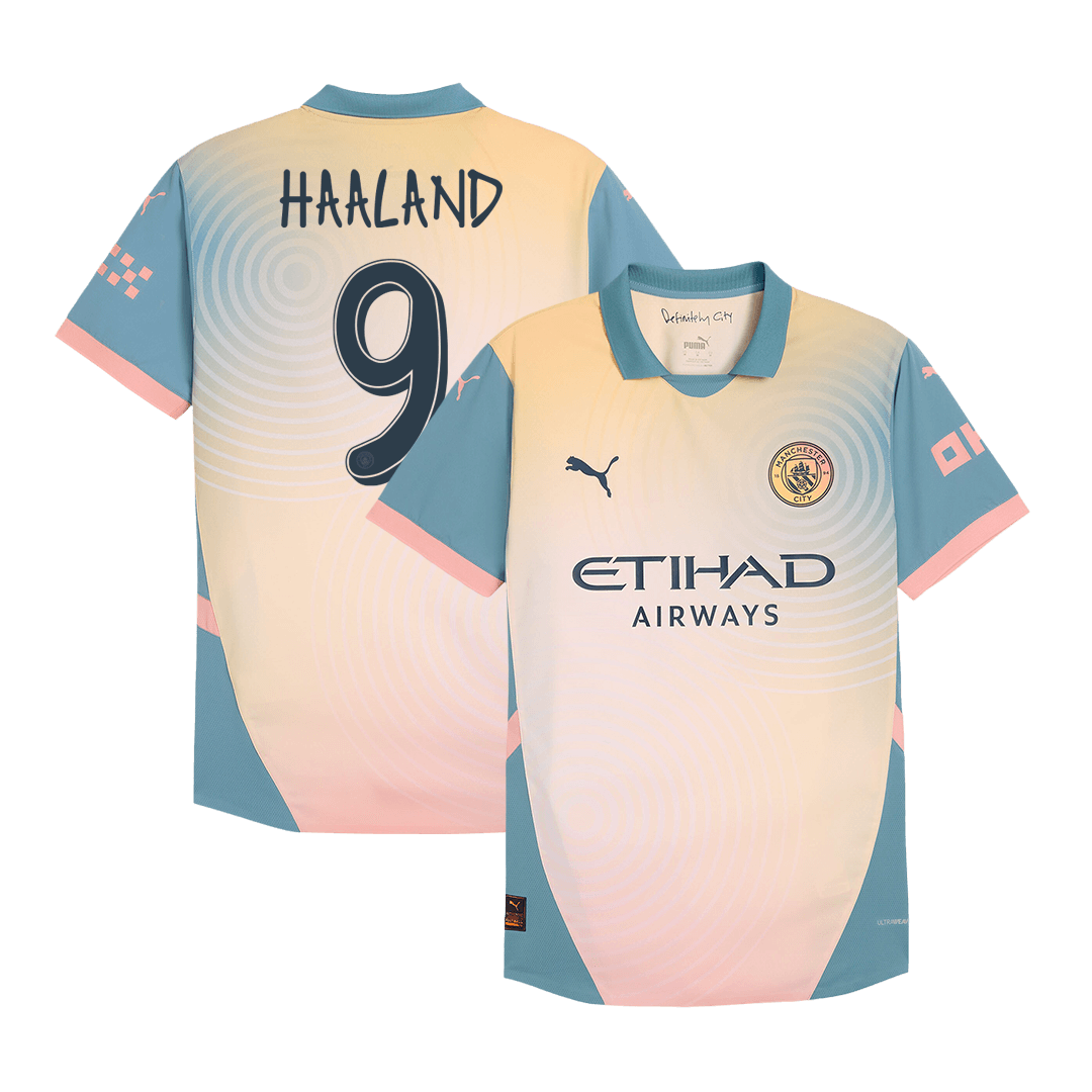 Čtvrtý Fotbalový Dres Manchester City 24/25 Authentic HAALAND #9 - Definitely City