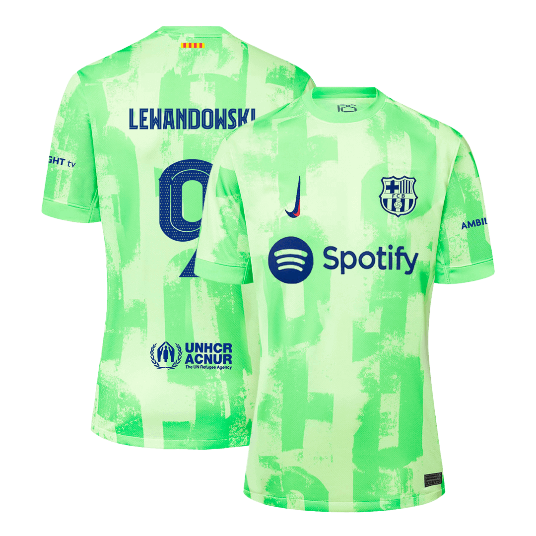 Třetí Fotbalový Dres Barcelona 24/25 LEWANDOWSKI #9 UCL
