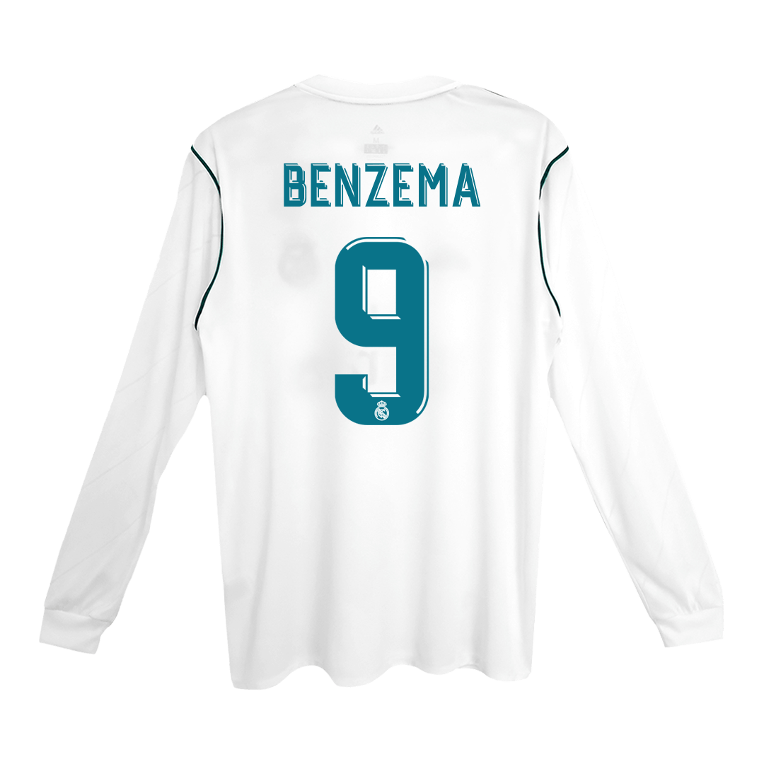 Domácí Retro Dres Real Madrid 2017/18 Retro Long Sleeve BENZEMA #9