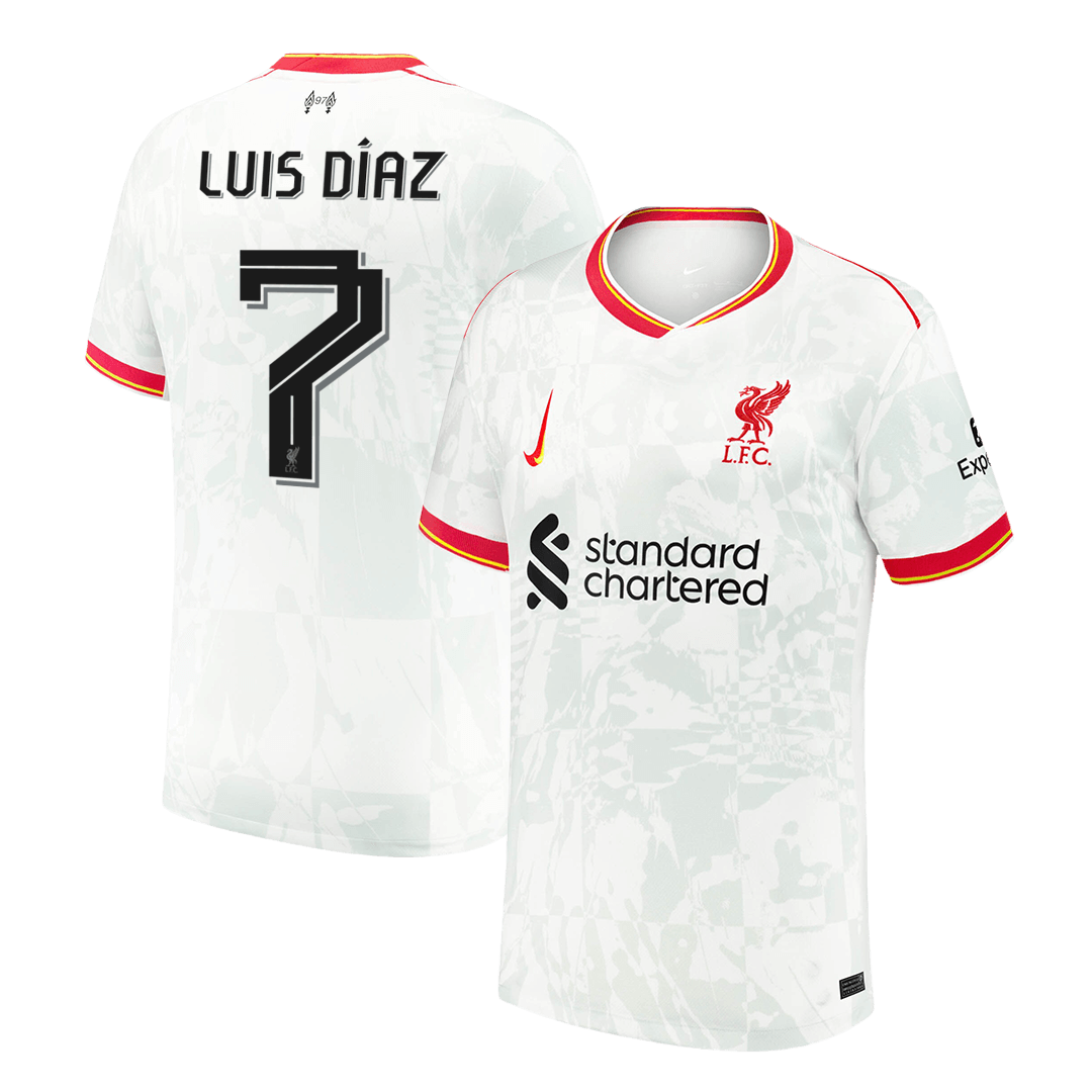 Třetí Fotbalový Dres Liverpool LUIS DÍAZ #7 UCL