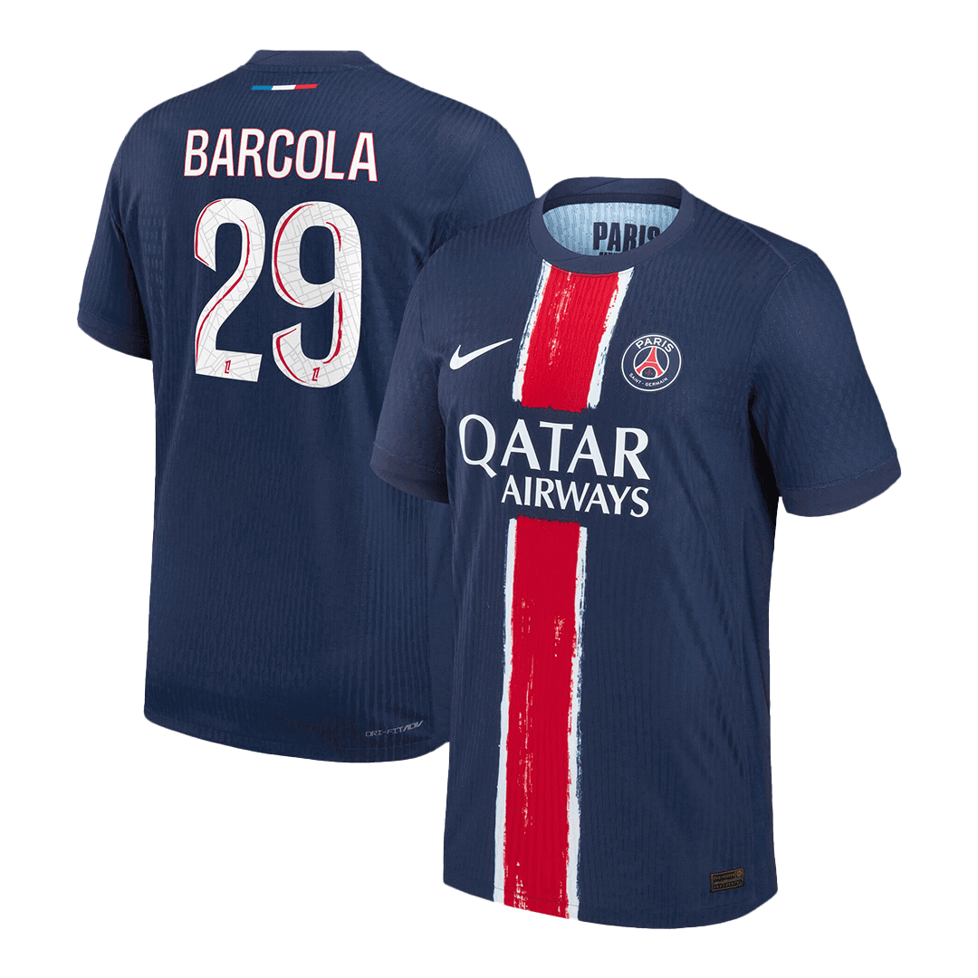 BARCOLA #29 Authentic PSG Home Soccer Jersey 2024/25 Navy