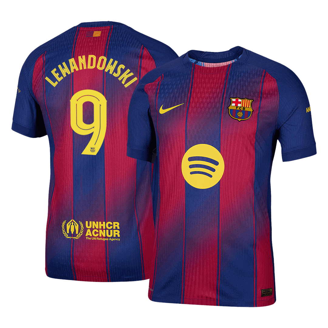 Domácí Fotbalový Dres Barcelona 25/26 Authentic LEWANDOWSKI #9 UCL
