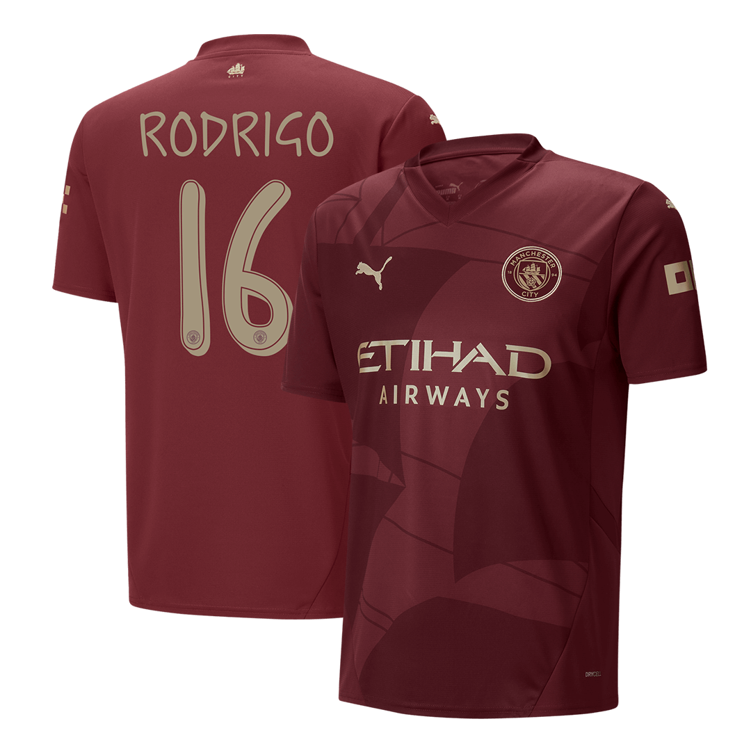 Třetí Fotbalový Dres Manchester City 24/25 RODRIGO #16 UCL
