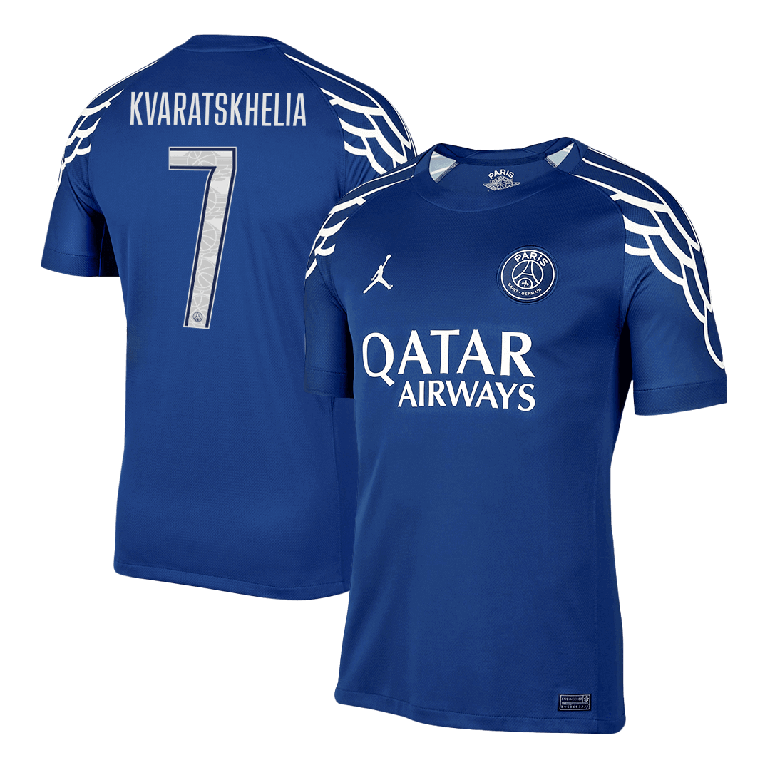 Čtvrtý Fotbalový Dres PSG 24/25 KVARATSKHELIA #7 UCL