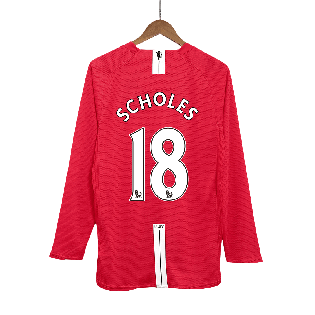 Domácí Retro Dres Manchester United 2007/08 Long Sleeve SCHOLES #18