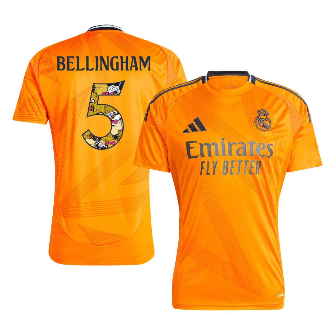 Venkovní Fotbalový Dres Real Madrid 24/25 BELLINGHAM #5 - Bear Champ Font