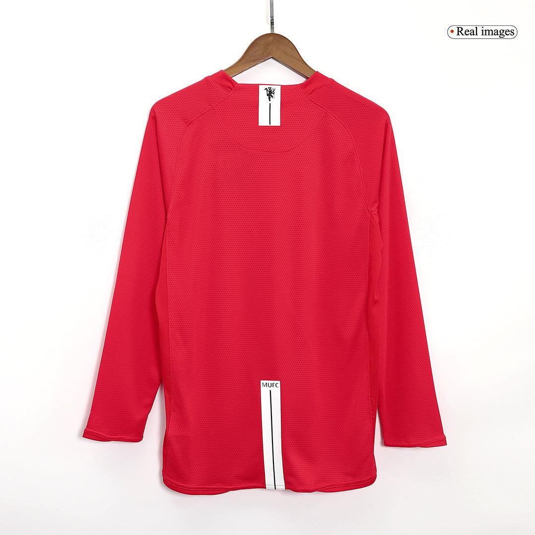 Domácí Retro dres Manchester United 2007/08 s dlouhým rukávem - UCL