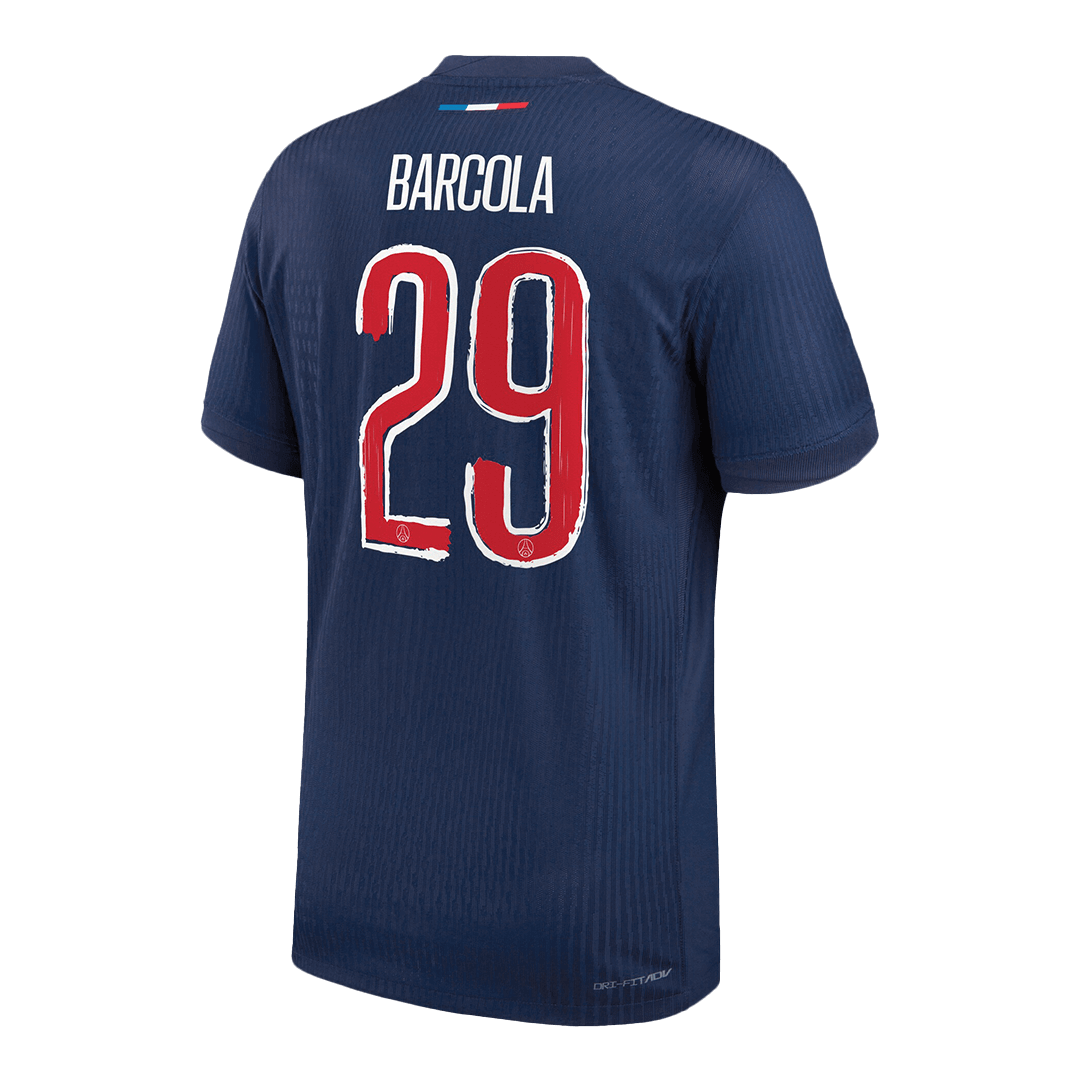 BARCOLA #29 Authentic PSG Home Soccer Jersey 2024/25 Navy - UCL