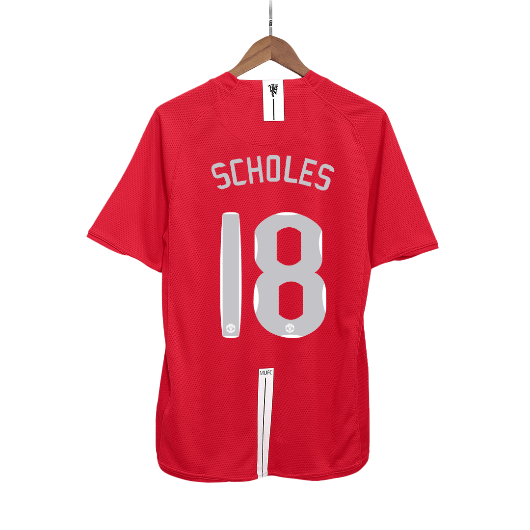 Domácí Retro Dres Manchester United 2007/08 SCHOLES #18 - UCL Final