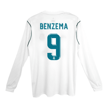 Domácí Retro Dres Real Madrid 2017/18 Retro Long Sleeve BENZEMA #9