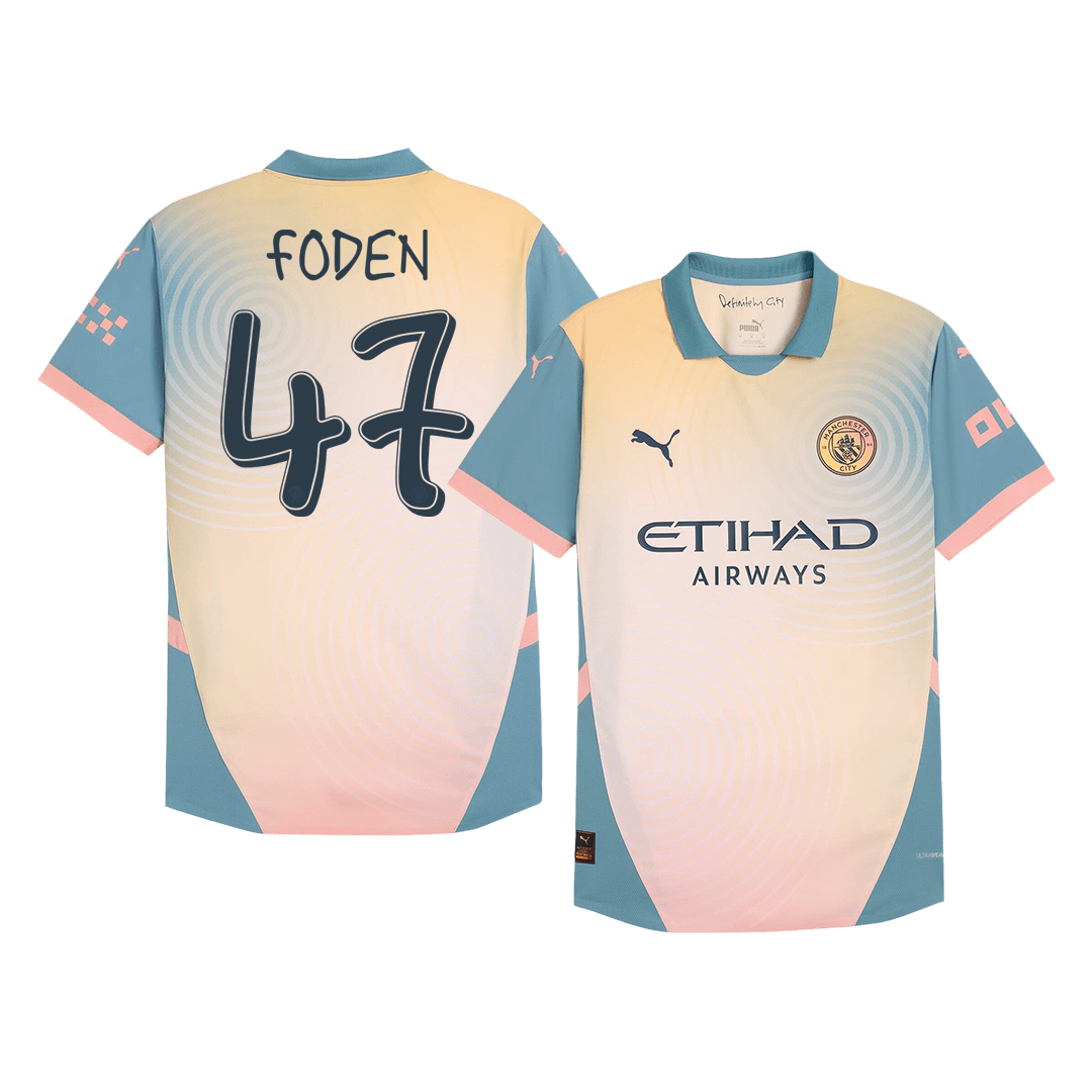Čtvrtý Fotbalový Dres Manchester City 24/25 Authentic FODEN #47 - Definitely City