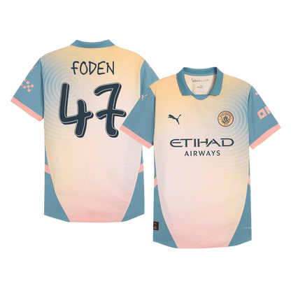 Čtvrtý Fotbalový Dres Manchester City 24/25 Authentic FODEN #47 - Definitely City