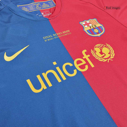 Domácí Retro Dres Barcelona 2008/09 Long Sleeve - UCL Final