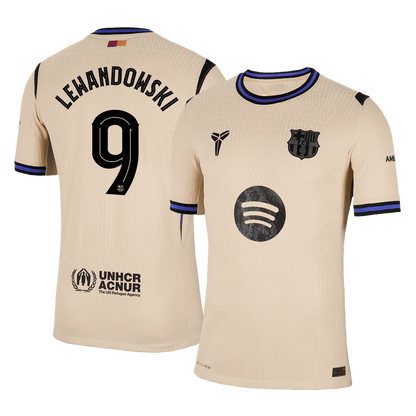 Venkovní Fotbalový Dres Barcelona 25/26 Authentic LEWANDOWSKI #9 UCL