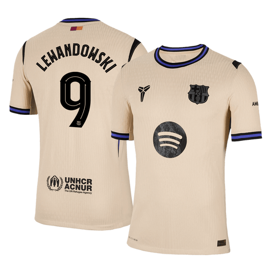 Venkovní Fotbalový Dres Barcelona 25/26 Authentic LEWANDOWSKI #9 UCL