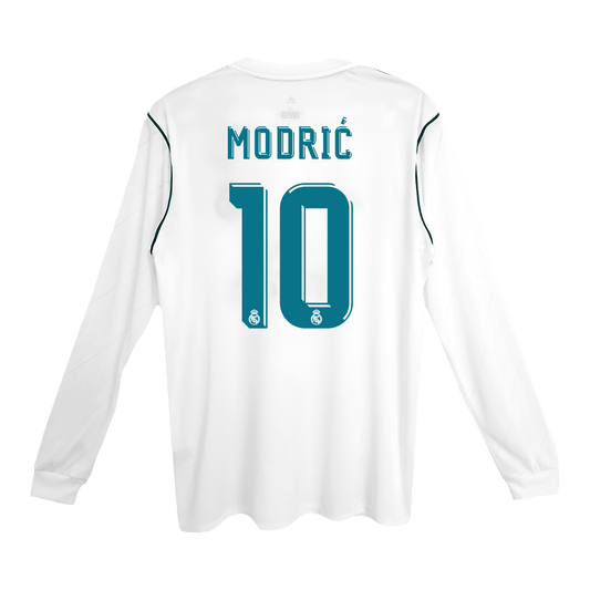 Domácí Retro Dres Real Madrid 2017/18 Retro Long Sleeve MODRIĆ #10
