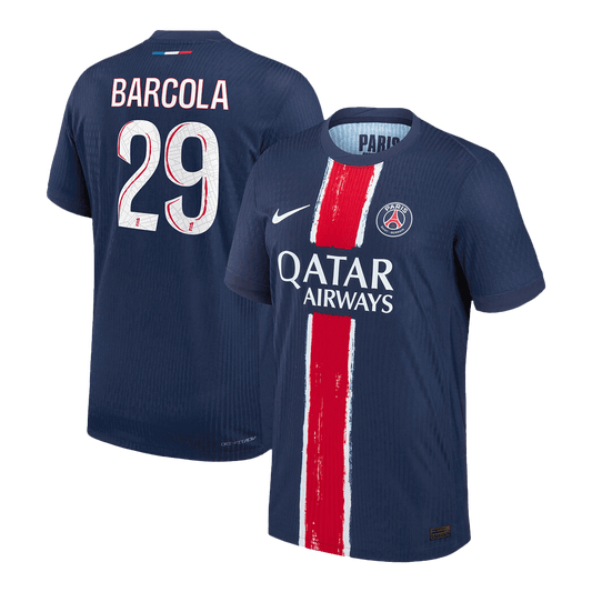 BARCOLA #29 Authentic PSG Home Soccer Jersey 2024/25 Navy