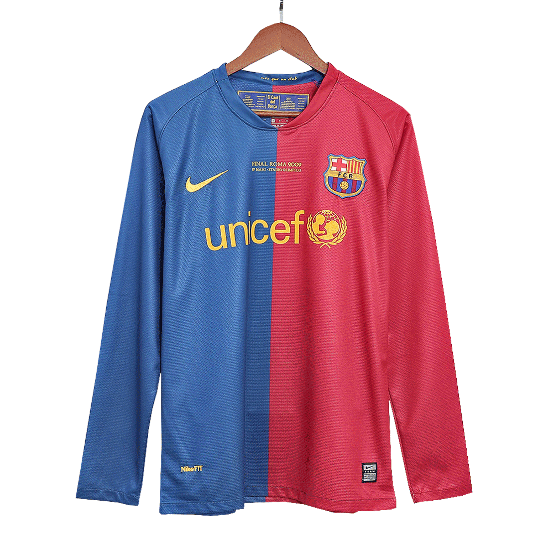 Domácí Retro Dres Barcelona 2008/09 Long Sleeve - UCL Final
