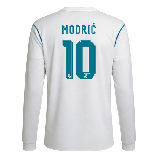 Domácí Retro Dres Real Madrid 2017/18 Retro Long Sleeve MODRIĆ #10