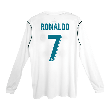 Domácí Retro Dres Real Madrid 2017/18 Retro Long Sleeve RONALDO #7