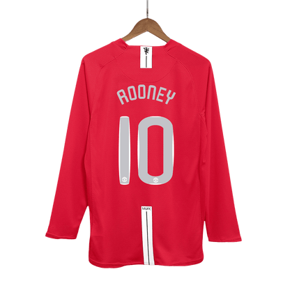 Domácí Retro Dres Manchester United 2007/08 Long Sleeve ROONEY #10 - UCL Final