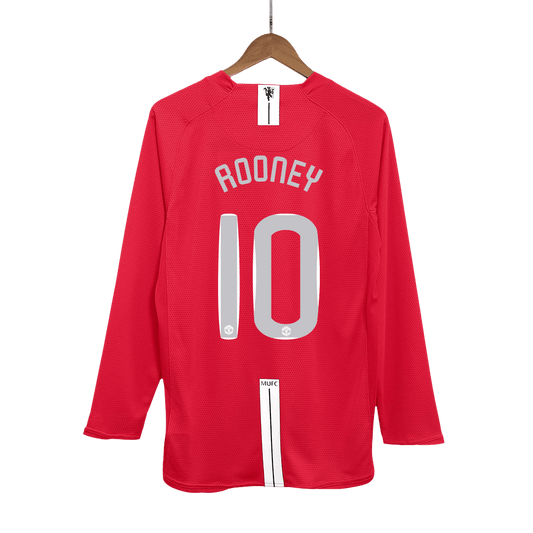Domácí Retro Dres Manchester United 2007/08 Long Sleeve ROONEY #10 - UCL Final