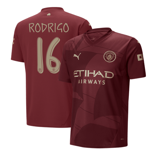 Třetí Fotbalový Dres Manchester City 24/25 RODRIGO #16 UCL