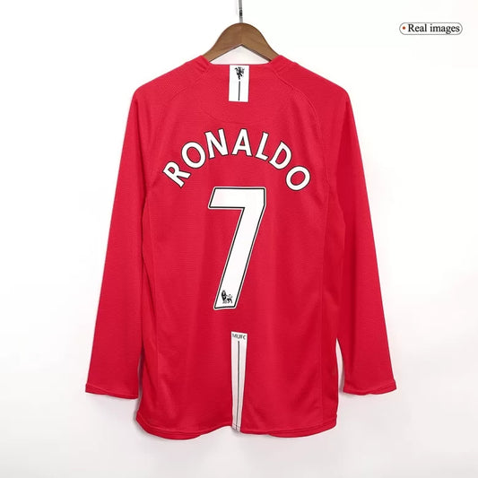 Domácí Retro Dres Manchester United 2007/08 Long Sleeve RONALDO #7