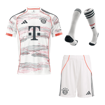 Bayern Munich Away Soccer Jersey Kit(Jersey+Shorts+Socks) 2025/26 White