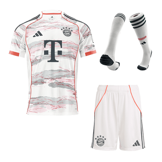 Bayern Munich Away Soccer Jersey Kit(Jersey+Shorts+Socks) 2025/26 White