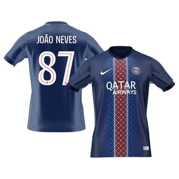 PSG domácí fotbalový dres 2025/26 JOÃO NEVES #87