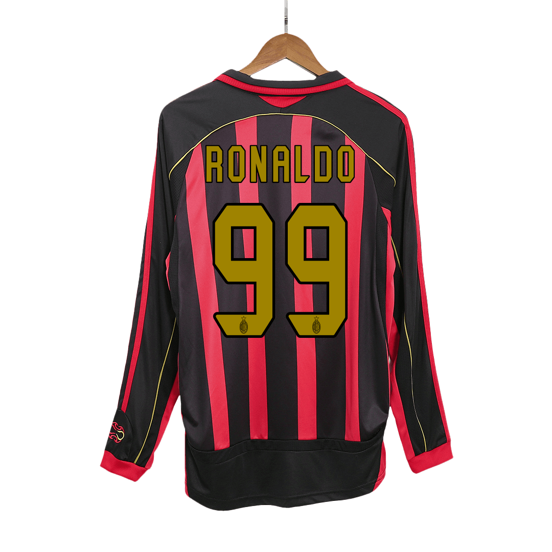 AC Milán domácí retro dres 2006/07 dlouhý rukáv RONALDO #99