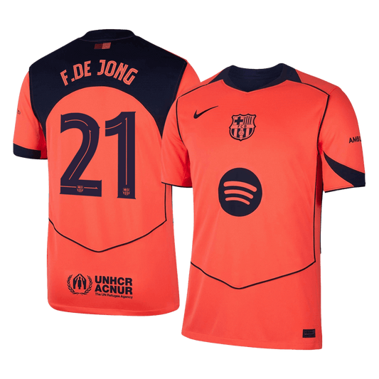 Barcelona třetí fotbalový dres 2025/26 F.DE JONG #21 UCL