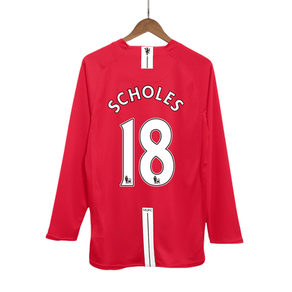 Domácí Retro Dres Manchester United 2007/08 Long Sleeve SCHOLES #18