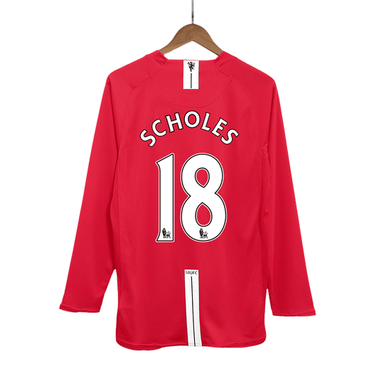 Domácí Retro Dres Manchester United 2007/08 Long Sleeve SCHOLES #18