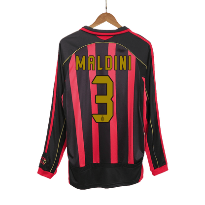 AC Milán domácí retro dres 2006/07 dlouhý rukáv MALDINI #3