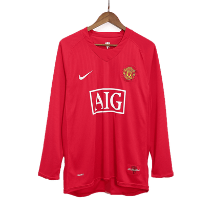 Domácí Retro Dres Manchester United 2007/08 Long Sleeve