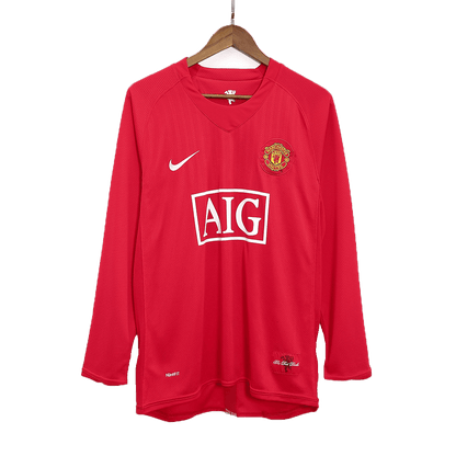 Domácí Retro Dres Manchester United 2007/08 Long Sleeve