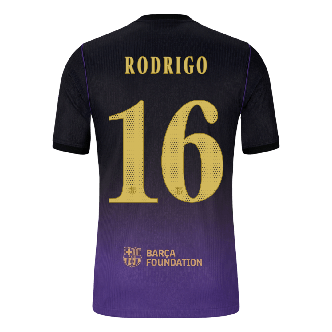 Barcelona venkovní dres 2026/27 hráčská verze RODRIGO #16 UCL