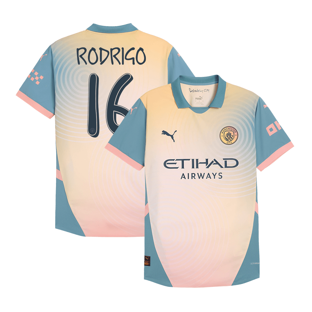 Čtvrtý Fotbalový Dres Manchester City 24/25 Authentic RODRIGO #16 - Definitely City