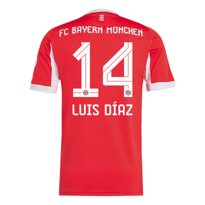 LUIS DÍAZ #14 Bayern Munich Home Soccer Jersey 2025/26 Red
