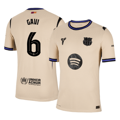 Venkovní Fotbalový Dres Barcelona 25/26 Authentic GAVI #6 UCL