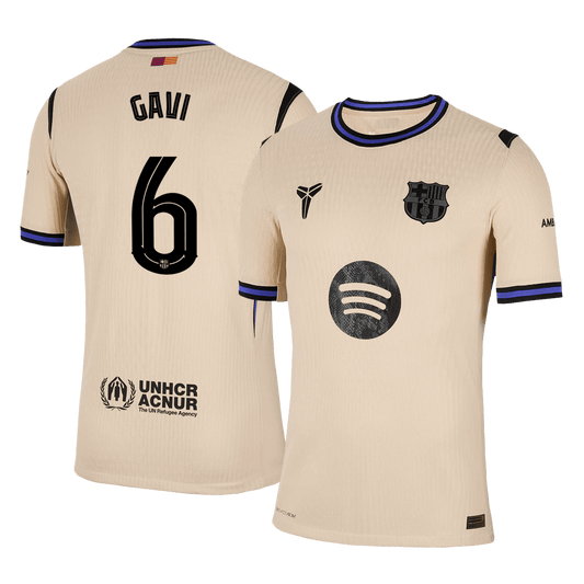 Venkovní Fotbalový Dres Barcelona 25/26 Authentic GAVI #6 UCL