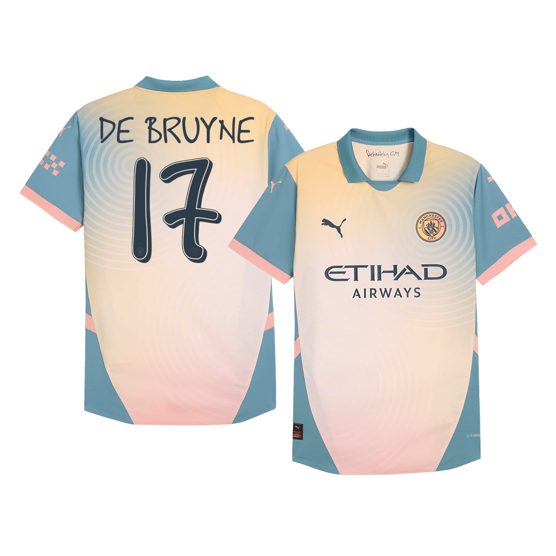 Čtvrtý Fotbalový Dres Manchester City 24/25 Authentic DE BRUYNE #17 - Definitely City