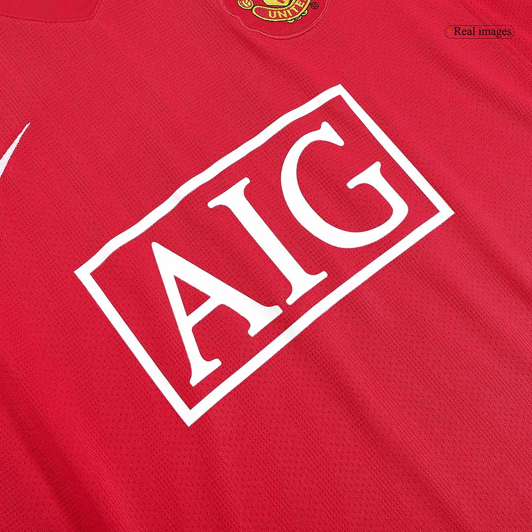 Domácí Retro Dres Manchester United 2007/08 Long Sleeve
