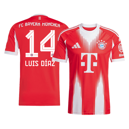 LUIS DÍAZ #14 Bayern Munich Home Soccer Jersey 2025/26 Red