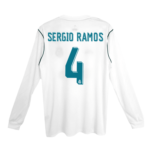 Domácí Retro Dres Real Madrid 2017/18 Retro Long Sleeve SERGIO RAMOS #4