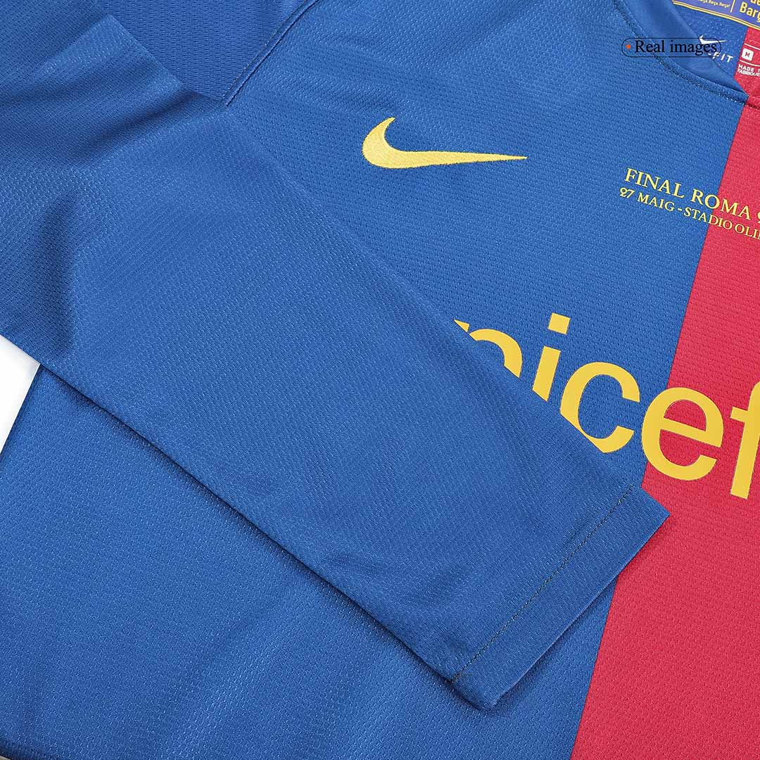 Domácí Retro Dres Barcelona 2008/09 Long Sleeve - UCL Final