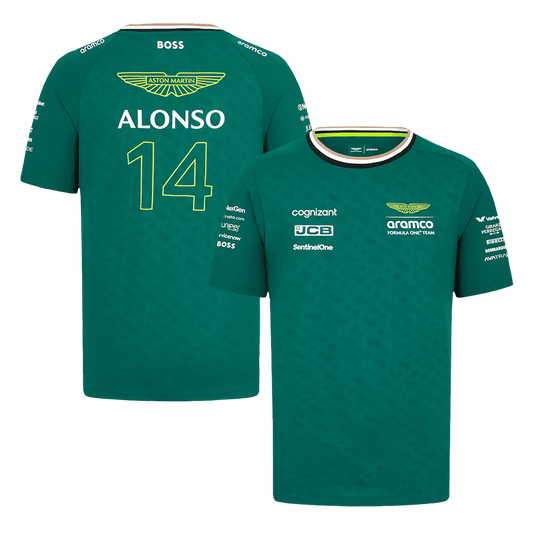 Aston Martin Aramco Cognizant F1 Racing Team Fernando Alonso Driver T-Shirt 2024 